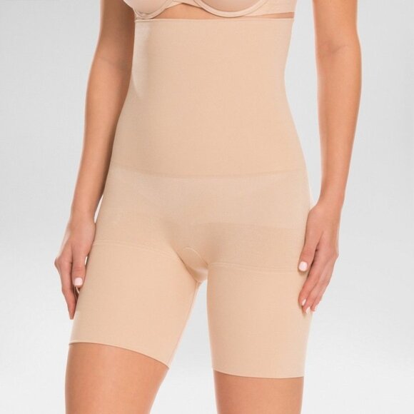ASSETS by SPANX High-Waist Mid-Thigh Shaper Light Beige Size Small - Picture 1 of 6